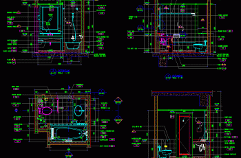 Desain Denah & Potongan KM/WC Hotel Tipe Junior Suite .dwg