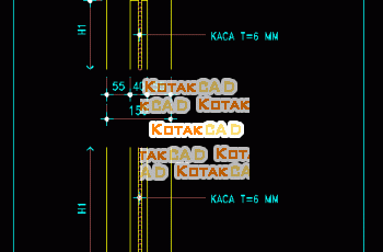 Gambar Detail Pintu Pivot Kayu Solid + Kaca.dwg