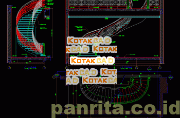 Desain Denah & Potongan Tangga Utama Hotel/Kantor/Rumah Mewah.dwg