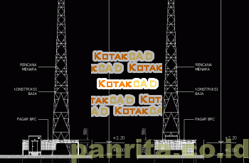 Desain Menara Base Transceiver Station (BTS) Tinggi 32 Meter.dwg