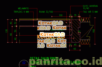 Detail Daun Pintu Double Tripleks Lapis Melamin.dwg