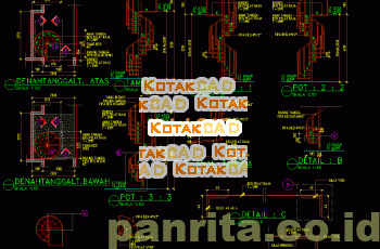Gambar Detail & Potongan Tangga Putar Kayu/Besi.dwg