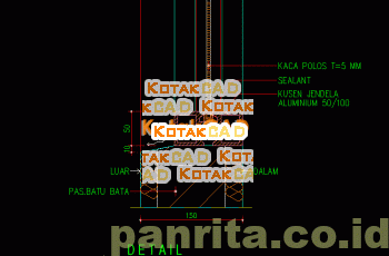 Detail Jendela Aluminium (Kaca Mati).dwg