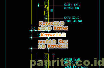 Gambar Detail Pintu Kayu Solid/Panel.dwg