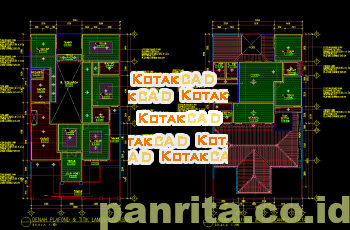 Download Denah Plafond dan Titik Lampu Lantai Dasar dan Lantai Atas.dwg