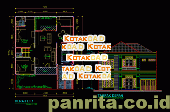 Download Desain Rumah 2 Lantai 12×12 Meter.dwg