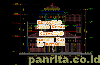 Download Desain Tampak Depan & Samping Rumah Tinggal.dwg