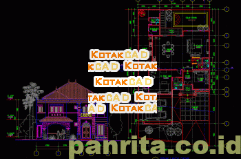 Download Desain Rumah Mewah 2 Lantai 14×23 Meter.dwg