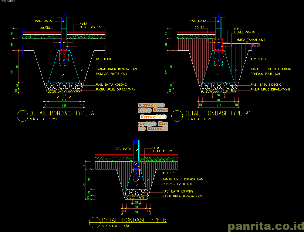 Download Detail Pondasi Batu Kali.dwg - Panrita Space