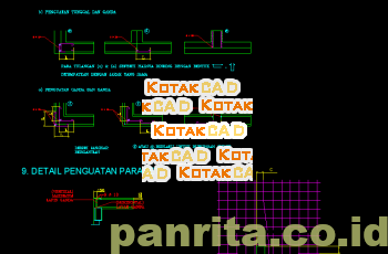 Download Gambar Detail Penguatan pada Pertemuan Dinding.dwg